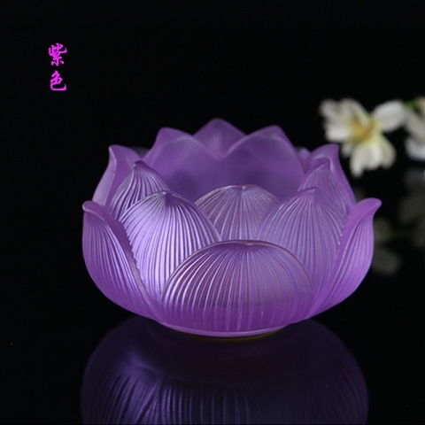 蠟臺(tái)仿琉璃蓮花燭臺(tái)酥油燈座蠟燭燭臺(tái)長(zhǎng)明燈家用供佛供燈復(fù)古佛燈
